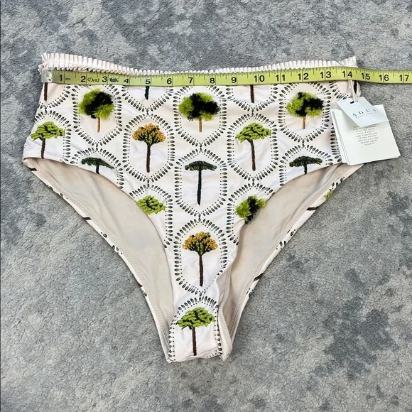 NWT Agua Bendita Nopal Arboleda Hand Embroidered Bikini Bottom Swim Trees XL - Picture 12 of 15